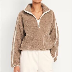 Old Navy Loose Sherpa Quarter-Zip Pullover